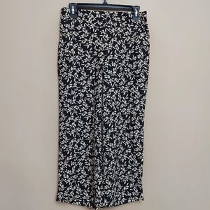 Ann Taylor Loft Floral Wide Leg Crop